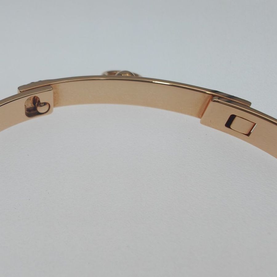 Hermès 愛馬仕 Collier de Chien 玫瑰金鑲鑽手鍊 SH 碼-8