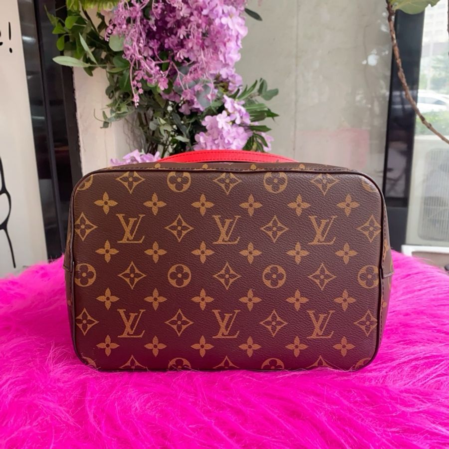 98新LV/路易威登老花紅色水桶包,尺寸26x26x17.5,有肩帶,-4
