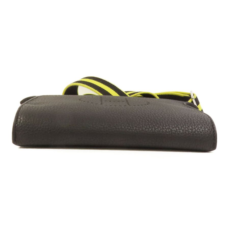 HERMES Togo皮革Videpoches銀扣肩背袋Noir-3