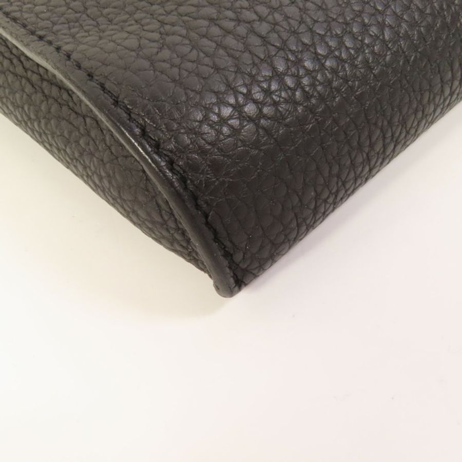 HERMES Togo皮革Videpoches銀扣肩背袋Noir-10