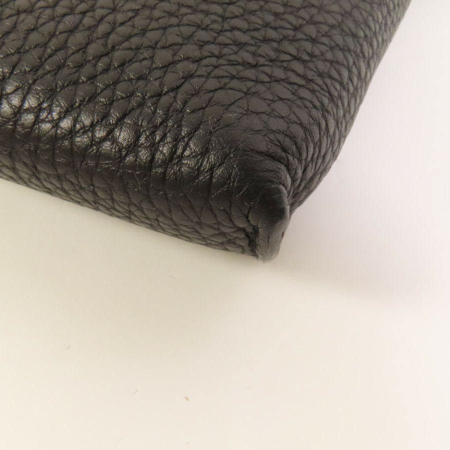 HERMES Togo皮革Videpoches銀扣肩背袋Noir-11