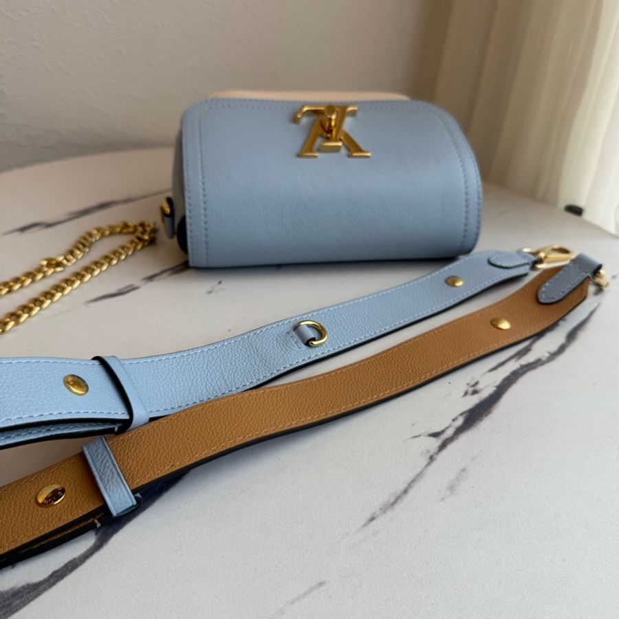 LV Lockme Tender寶寶藍/白皮革雙層兩用包-47