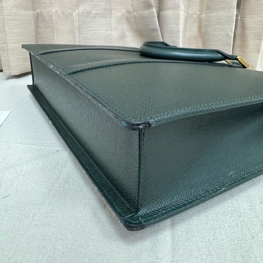Louis Vuitton 綠色 全皮 公文包 手提包 大容量 公事包vintage 中古二手-16