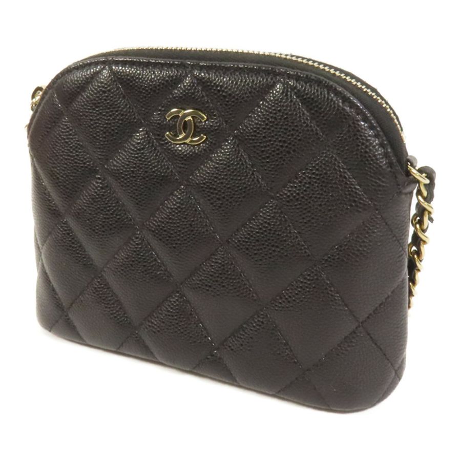CHANEL 牛皮皮革Chain Shoulder金扣鏈帶肩背袋-2