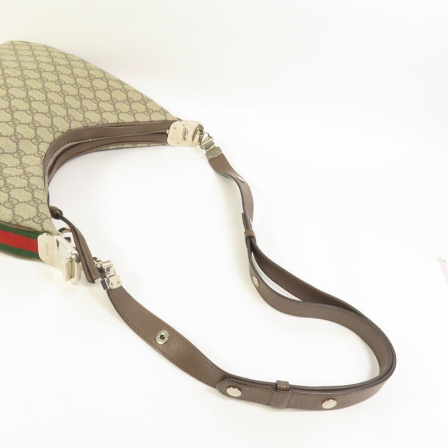 GUCCI 塗層帆布Attache銀扣手挽肩背兩用袋-4