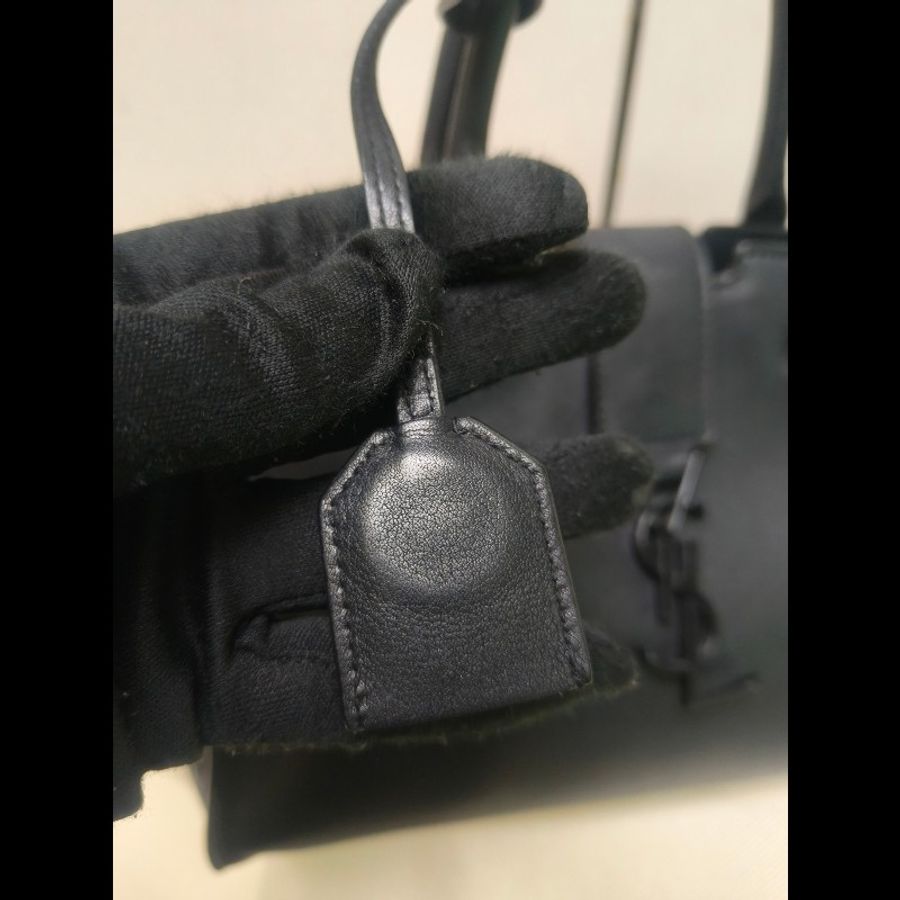 ㊣✨YSL✨SAINT LAURENT 聖羅蘭 黑色 拼接 壓紋 鱷魚紋 烤漆 兩用 醫生包 手提包 肩背包包/二手精品/保證正品🌳二手樹屋🌳-18