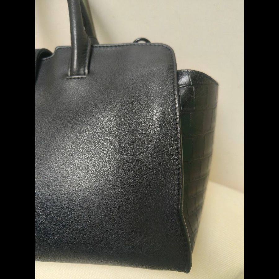 ㊣✨YSL✨SAINT LAURENT 聖羅蘭 黑色 拼接 壓紋 鱷魚紋 烤漆 兩用 醫生包 手提包 肩背包包/二手精品/保證正品🌳二手樹屋🌳-26