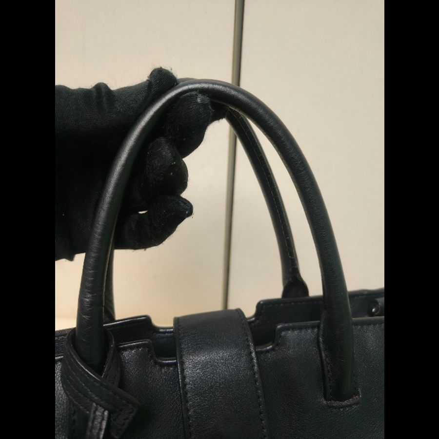 ㊣✨YSL✨SAINT LAURENT 聖羅蘭 黑色 拼接 壓紋 鱷魚紋 烤漆 兩用 醫生包 手提包 肩背包包/二手精品/保證正品🌳二手樹屋🌳-30