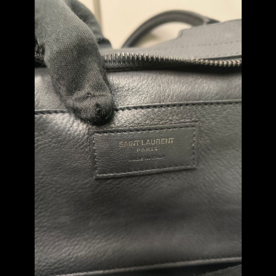 ㊣✨YSL✨SAINT LAURENT 聖羅蘭 黑色 拼接 壓紋 鱷魚紋 烤漆 兩用 醫生包 手提包 肩背包包/二手精品/保證正品🌳二手樹屋🌳-60