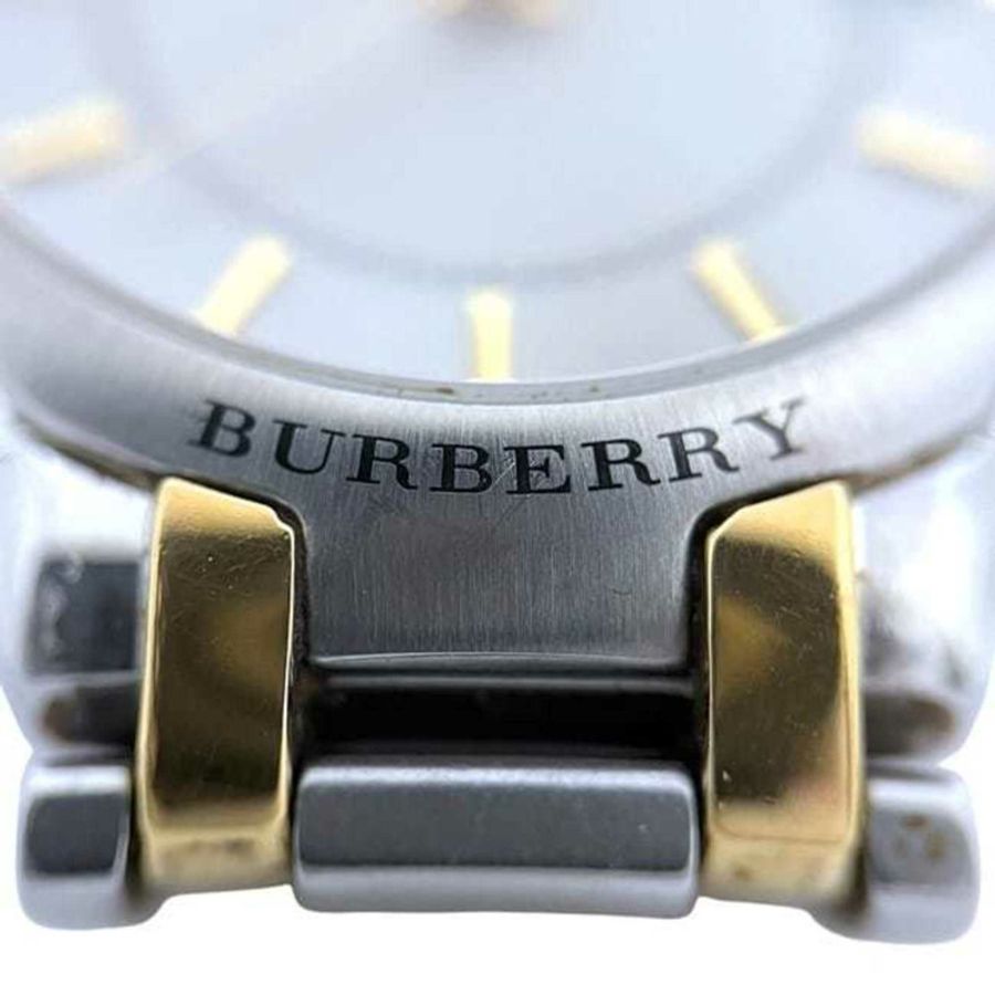 Burberry 男士 GN-4S 腕錶,香檳金、銀色、不鏽鋼石英機芯,電池供電,三針模擬顯示,f-24831,1N0***,二手-9