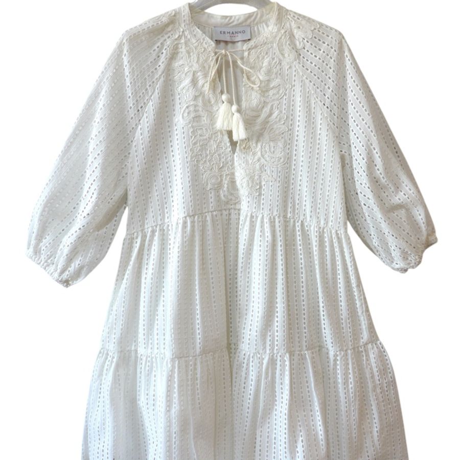 ERMANNO SCERVINO 蕾絲簍空小洋裝 IT42 原價59500 版型偏小-0
