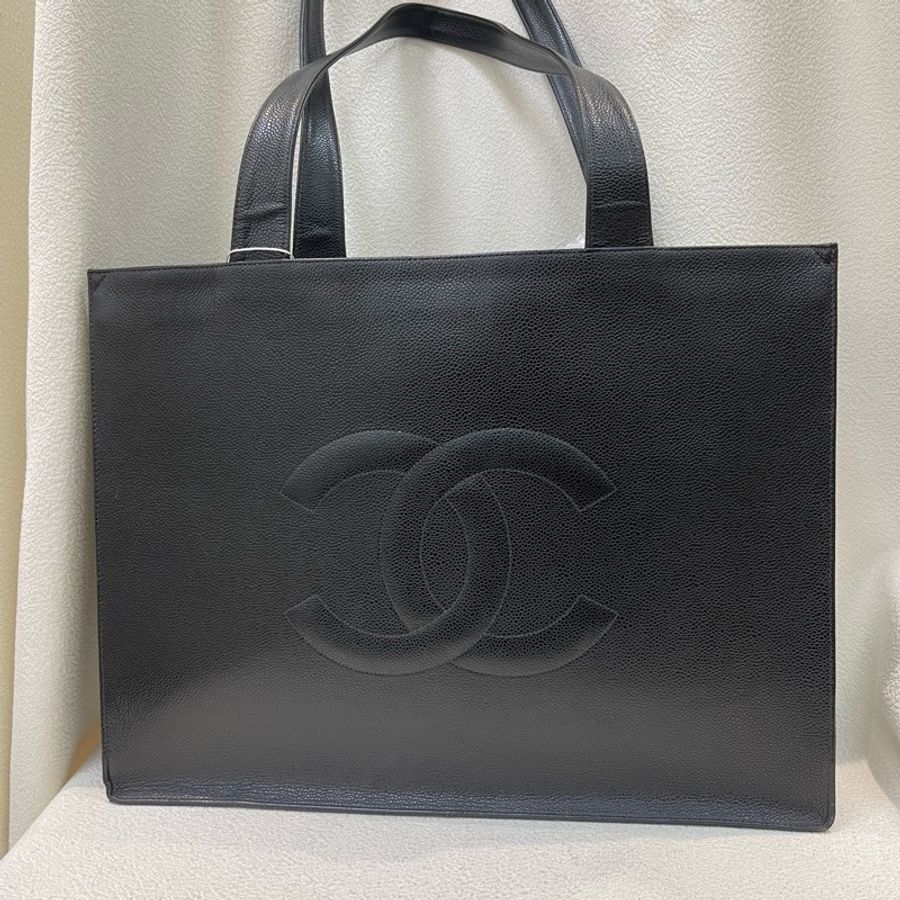 Chanel 香奈兒 黑色荔枝牛皮上肩包 XB210-0