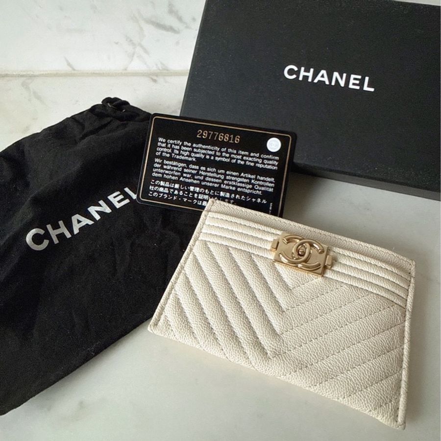 Chanel boy卡包 奶白色✨✨超美-1