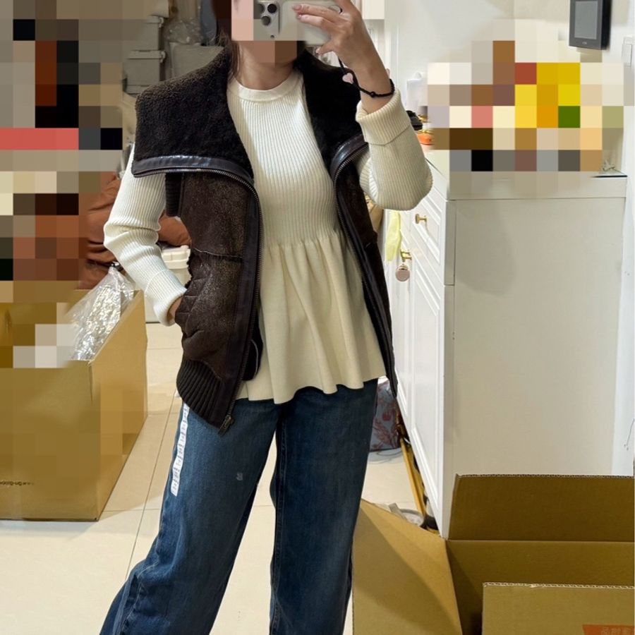 UGG 古銅 深棕 羊反毛 真皮 背心 外套-2