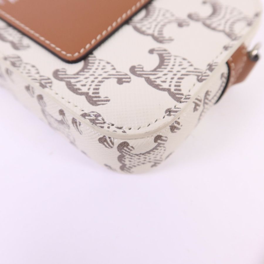CELINE 塗層帆布Phone Bag銀扣肩背袋-12