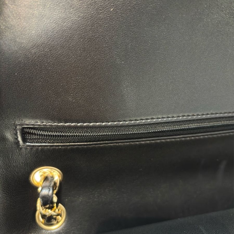 CHANEL A58600 COCO 30 CF JUMBO 黑色羊皮金鍊 肩背包斜背包口蓋包-12