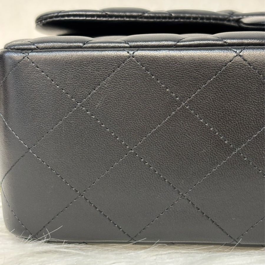 CHANEL A58600 COCO 30 CF JUMBO 黑色羊皮金鍊 肩背包斜背包口蓋包-32