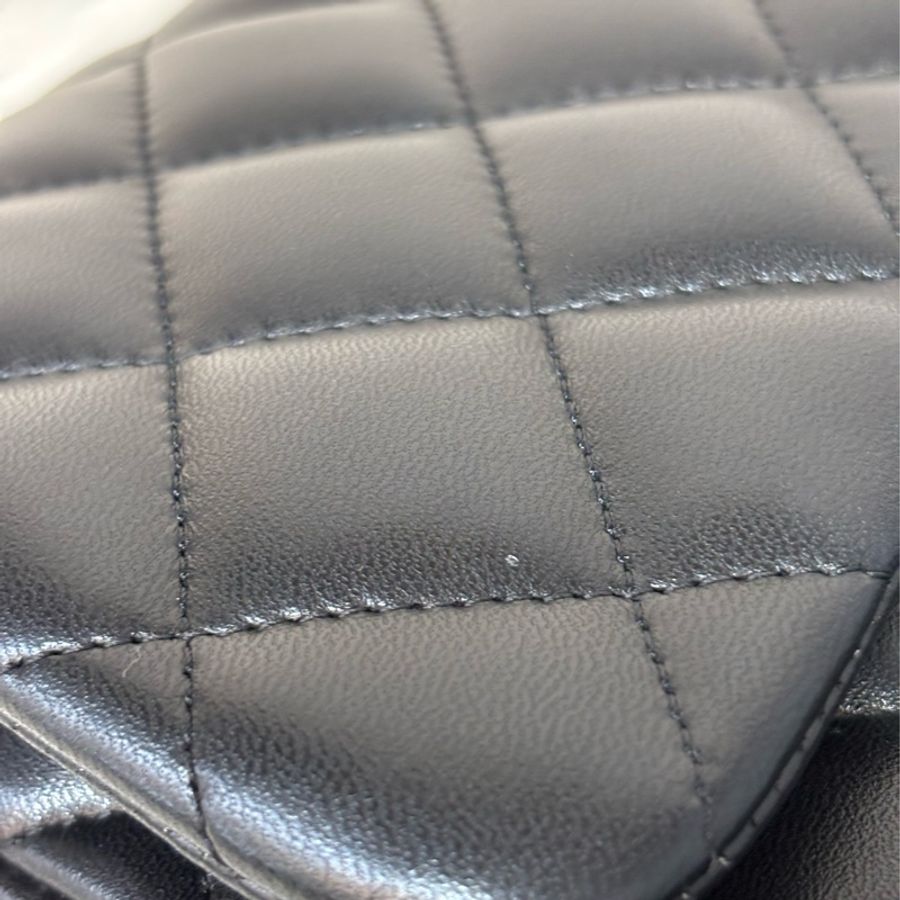 CHANEL A58600 COCO 30 CF JUMBO 黑色羊皮金鍊 肩背包斜背包口蓋包-34