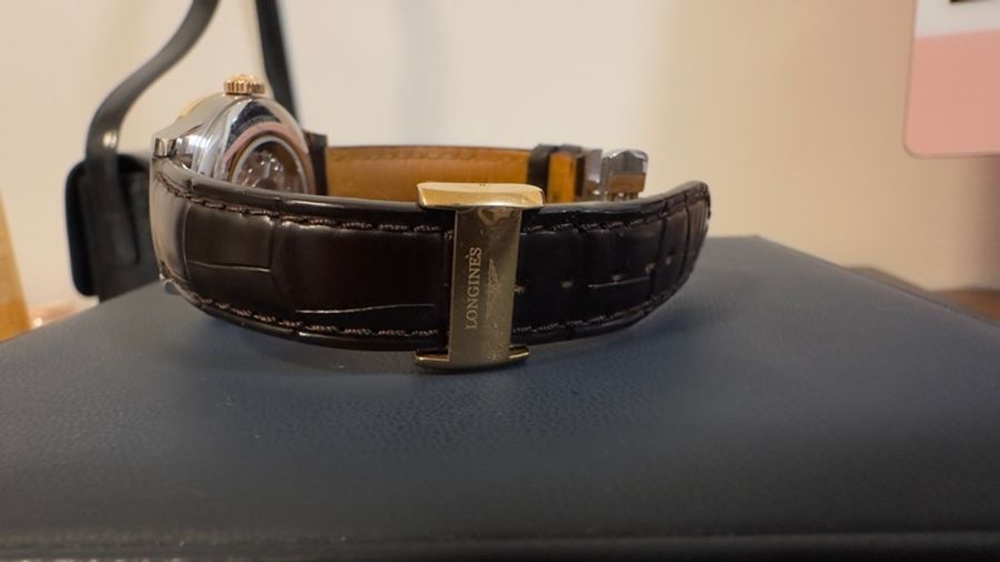 LONGINES 浪琴 開創者系列18K玫瑰金 天文台認證機械腕錶 38.5mm/L2.820.5.11.2-10