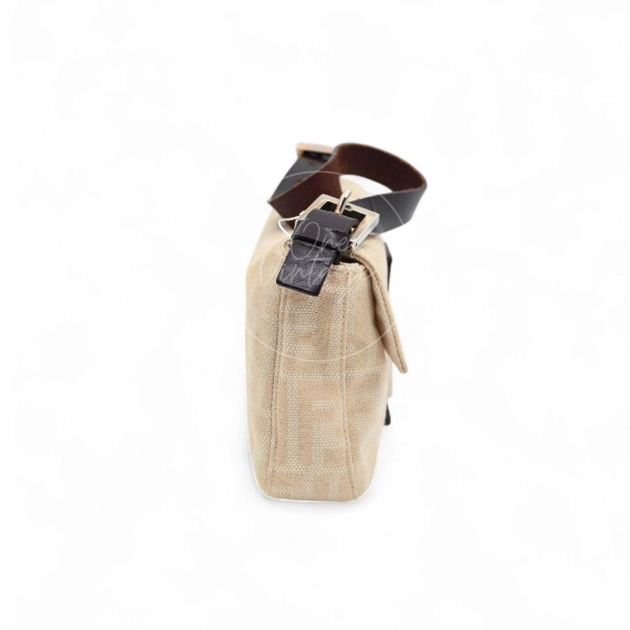 中古 Fendi Zucca Baguette 經典米白象牙色帆布法棍包-3