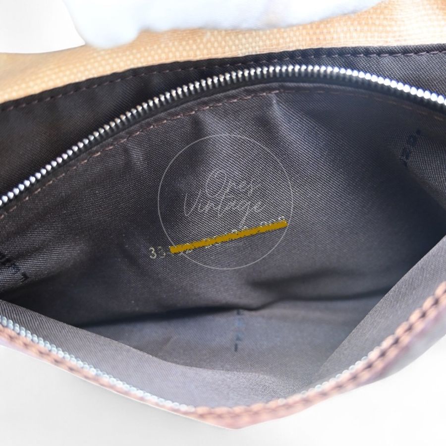 中古 Fendi Zucca Baguette 經典米白象牙色帆布法棍包-23