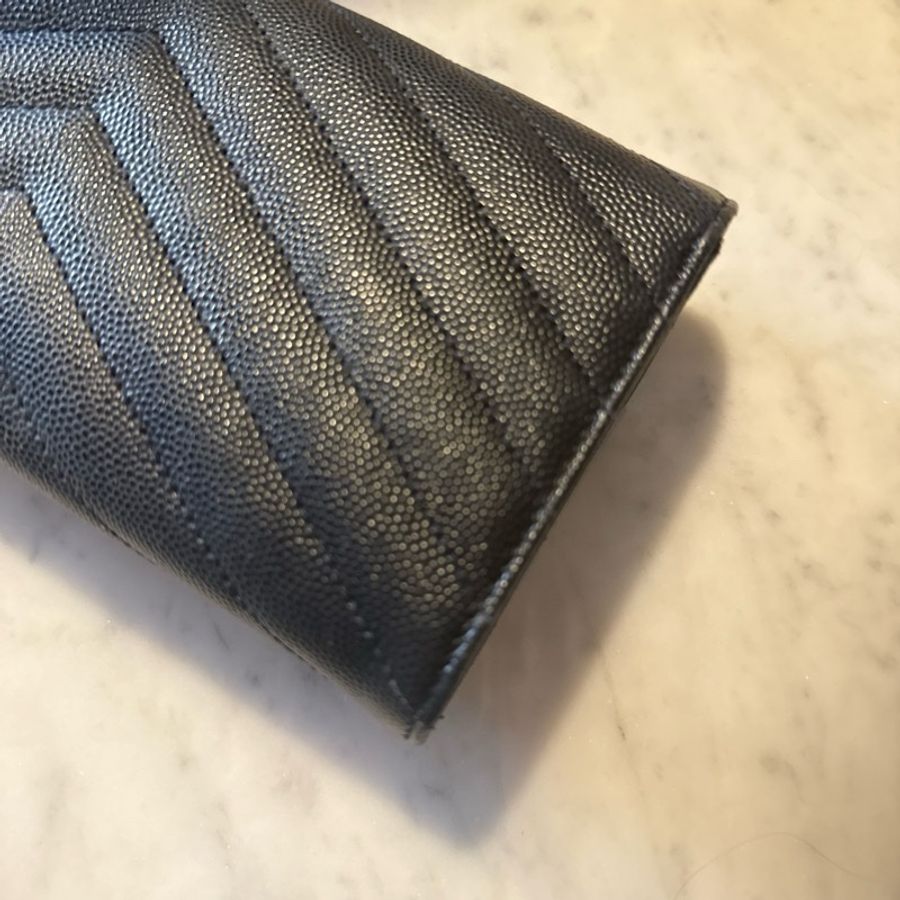 YSL 金色logo 黑色 長夾-2