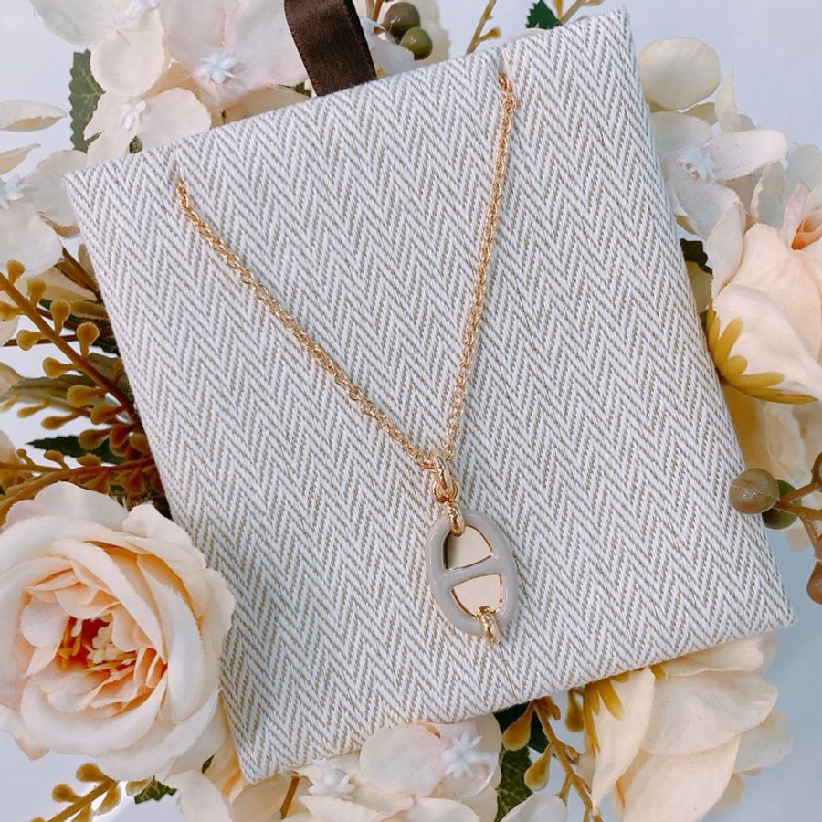 TW4662 HERMES 愛馬仕迷你豬鼻吊飾項鏈MINI MAILLON PENDANT NECKLACE-0