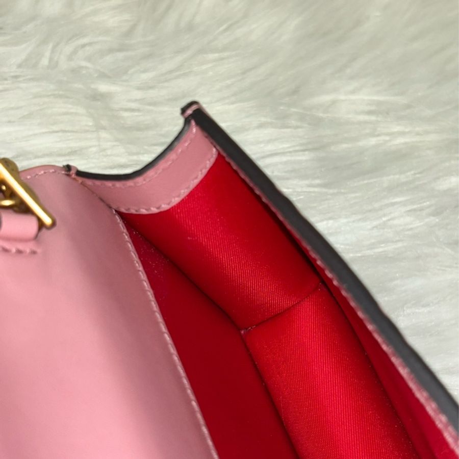 GUCCI 481291 GG Supreme WOC 立體水鑽櫻桃 粉紅色牛皮 肩背包斜背包小廢包手拿包 日本限定-36