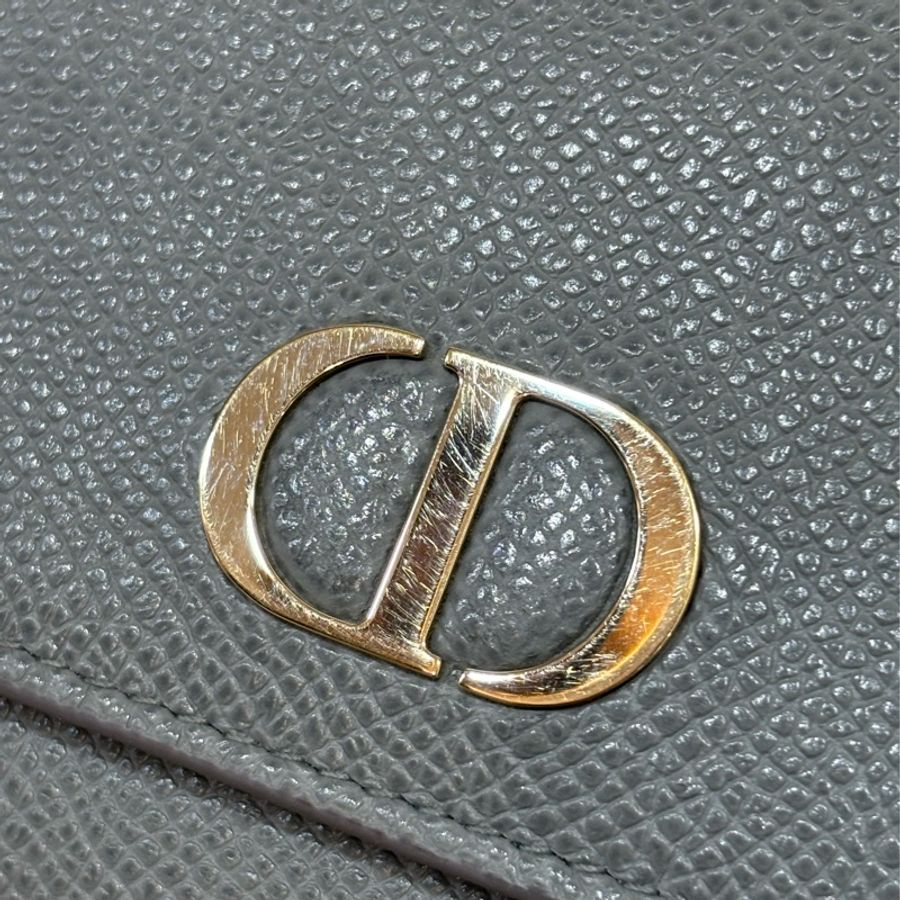 Dior S2057 LOTUS 30 MONTAIGNE CD 大象灰牛皮 金釦 短夾信用卡夾零錢包錢包-4