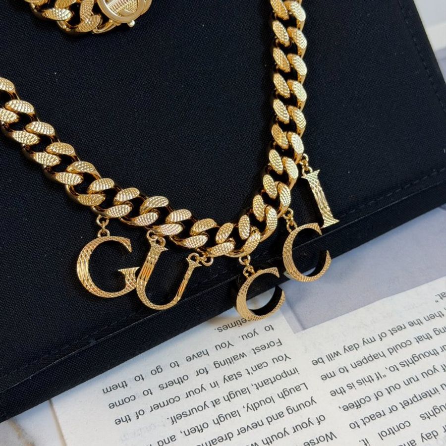 GUCCI 字母吊墜古巴頸鍊-2