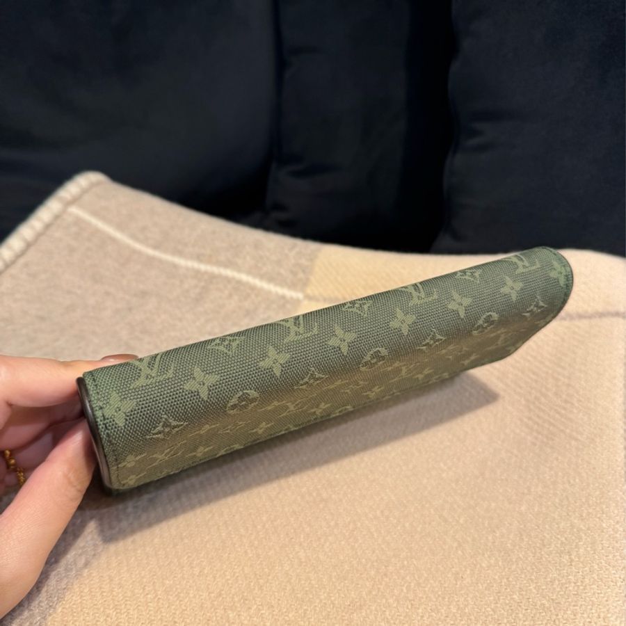 LV單寧雙釦式三折長夾 超特殊超好裝-1