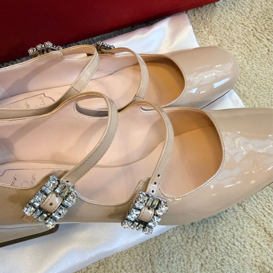 Roger Vivier 水晶方釦瑪莉珍鞋 37.5 全新-1