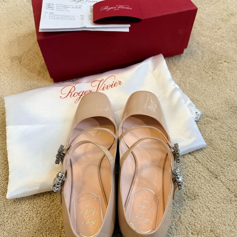 Roger Vivier 水晶方釦瑪莉珍鞋 37.5 全新-3