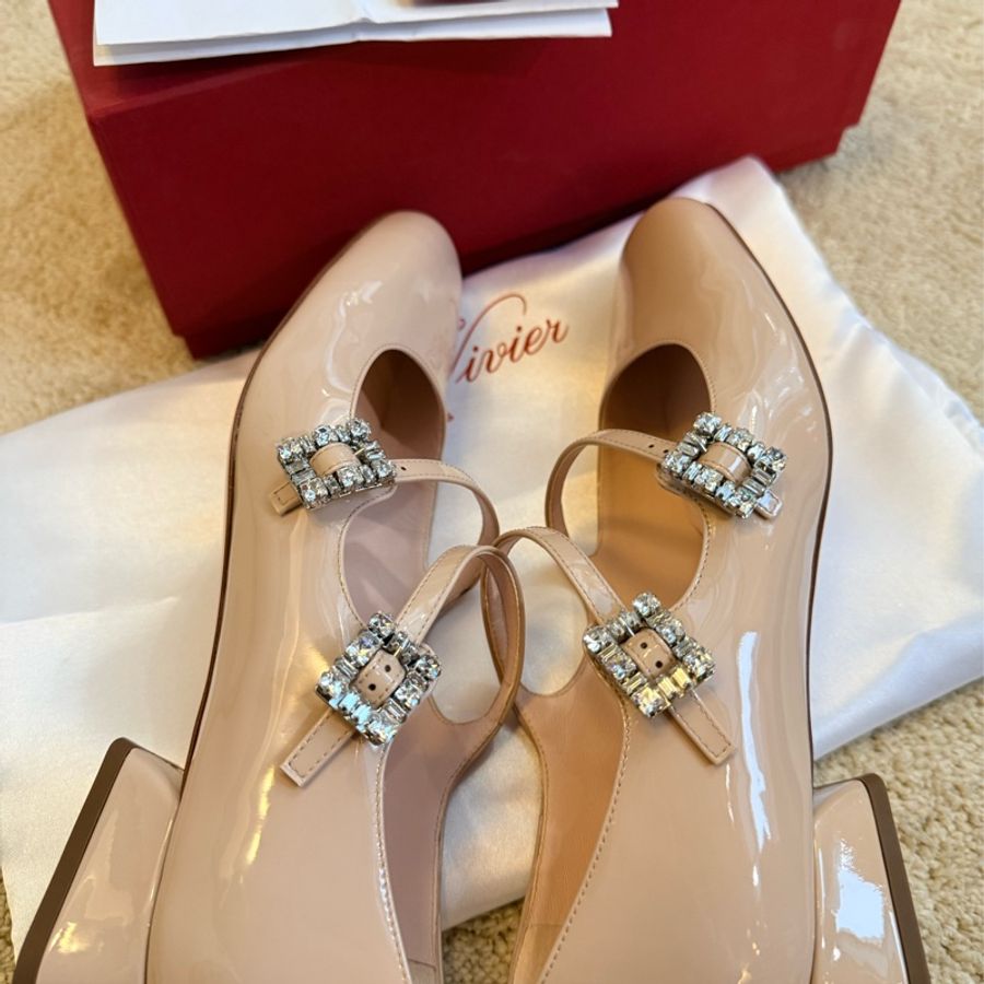 Roger Vivier 水晶方釦瑪莉珍鞋 37.5 全新-6