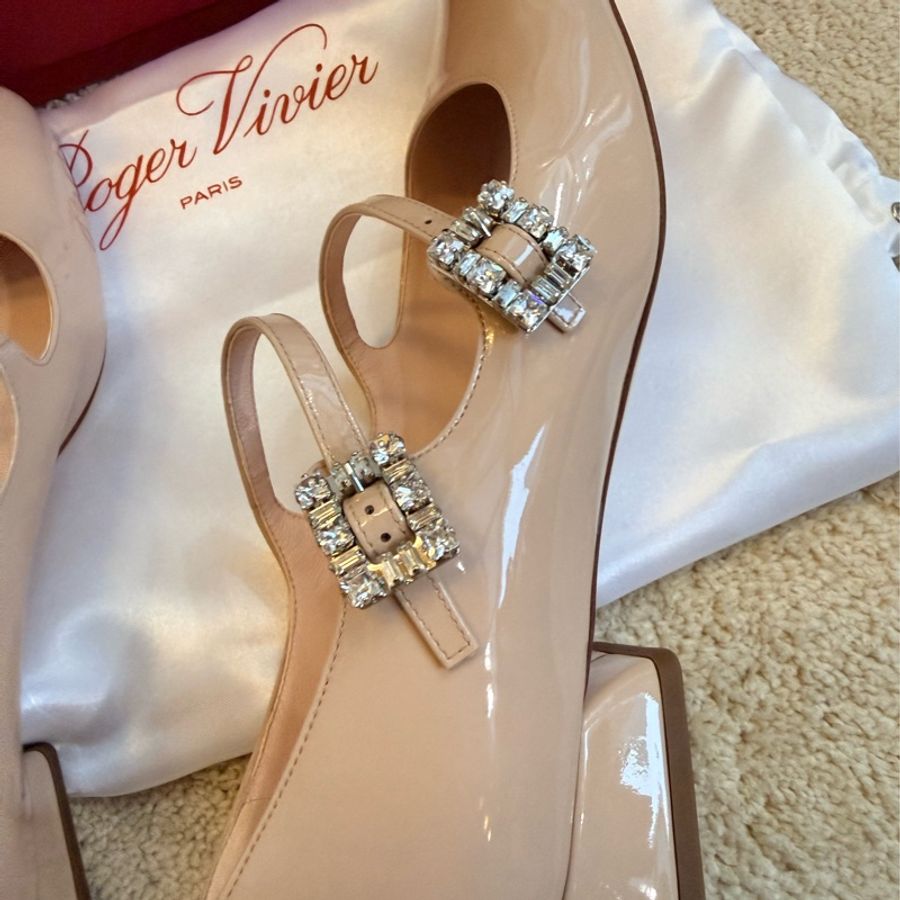 Roger Vivier 水晶方釦瑪莉珍鞋 37.5 全新-7