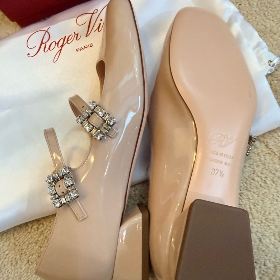 Roger Vivier 水晶方釦瑪莉珍鞋 37.5 全新-9