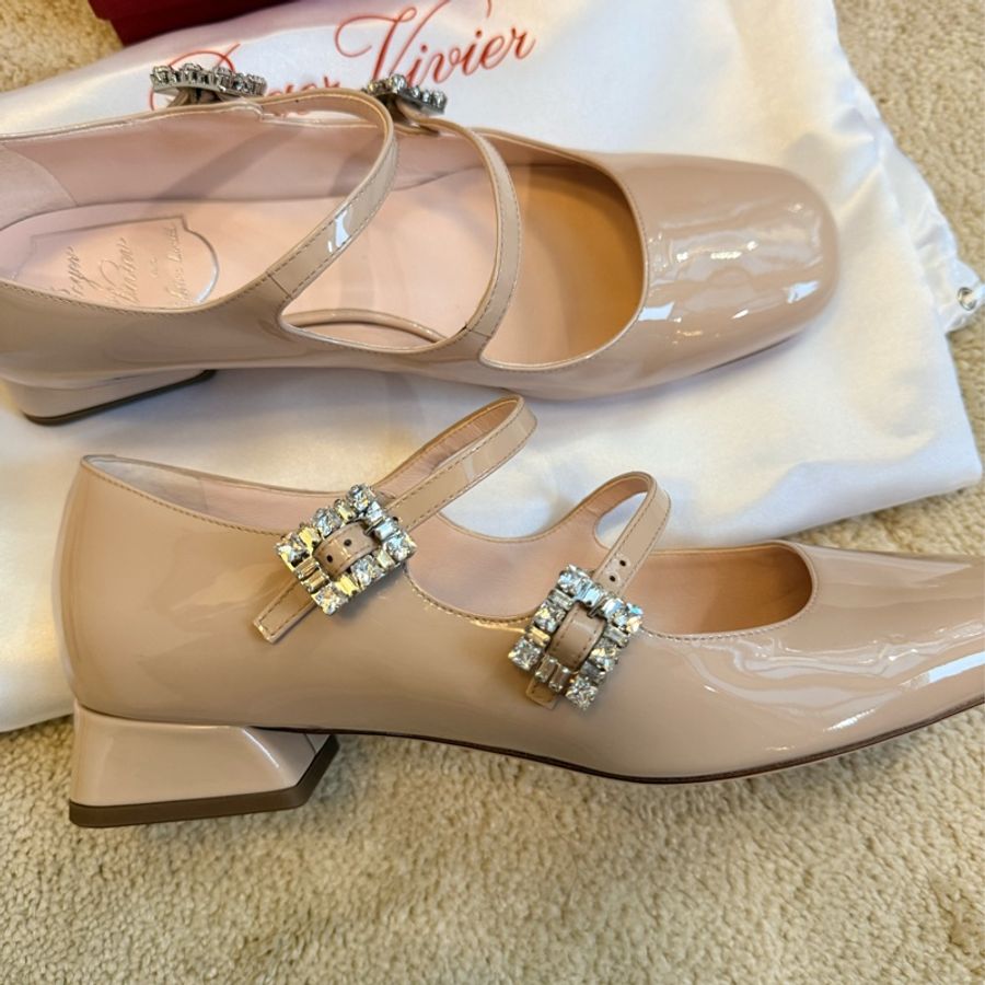 Roger Vivier 水晶方釦瑪莉珍鞋 37.5 全新-13