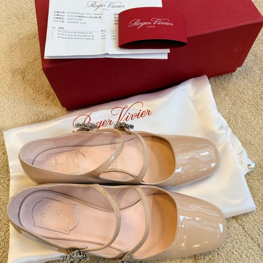 Roger Vivier 水晶方釦瑪莉珍鞋 37.5 全新-14