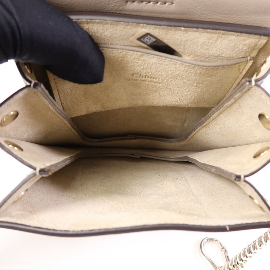 Chloe 牛皮/麂皮皮革Faye Mini Bag金扣手挽肩背兩用袋-4