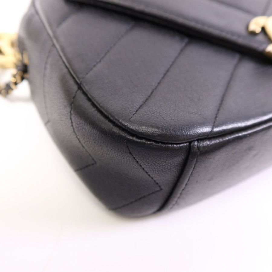 CHANEL 牛皮皮革Chain Shoulder Bag金扣鏈帶肩背袋-11