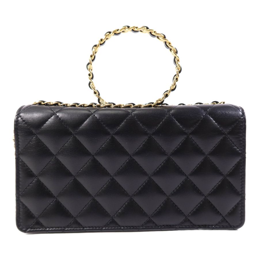 CHANEL 羊皮皮革WOC Wallet On Chain Handle金扣鏈帶手挽肩背兩用袋-1