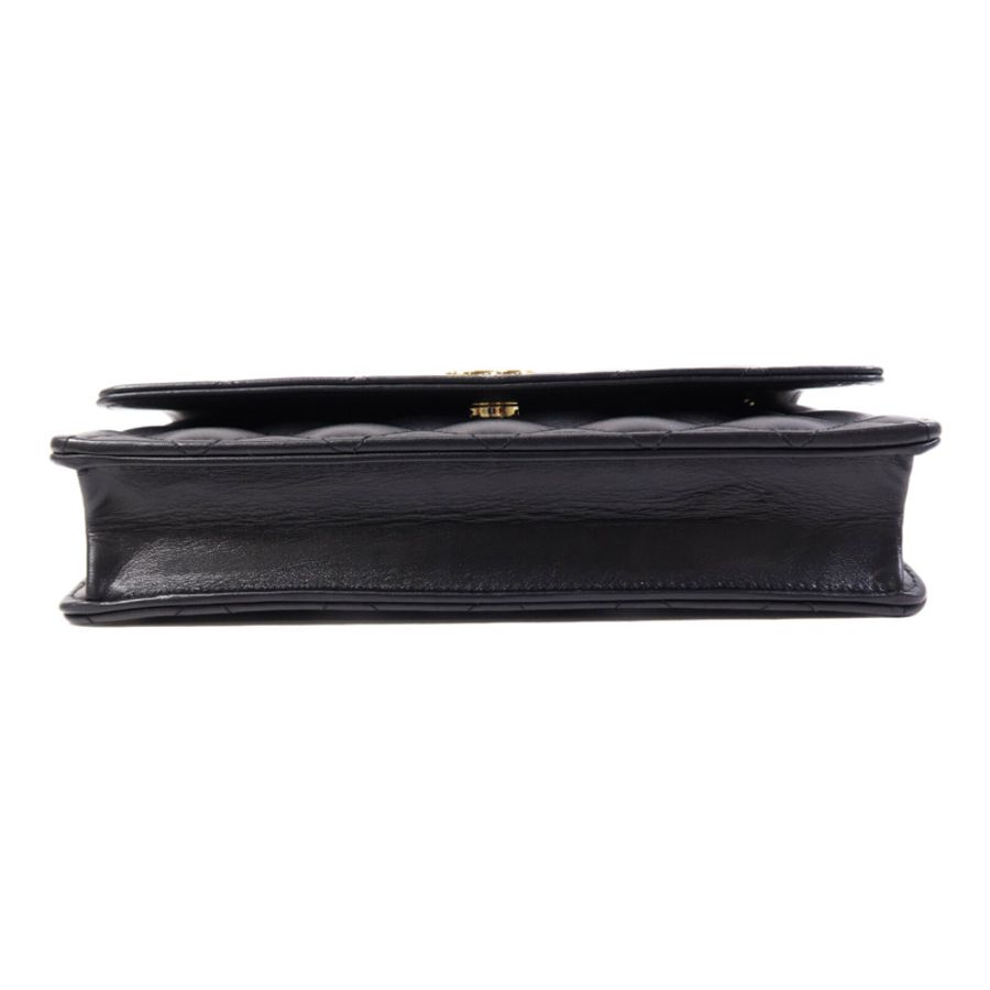 CHANEL 羊皮皮革WOC Wallet On Chain Handle金扣鏈帶手挽肩背兩用袋-3