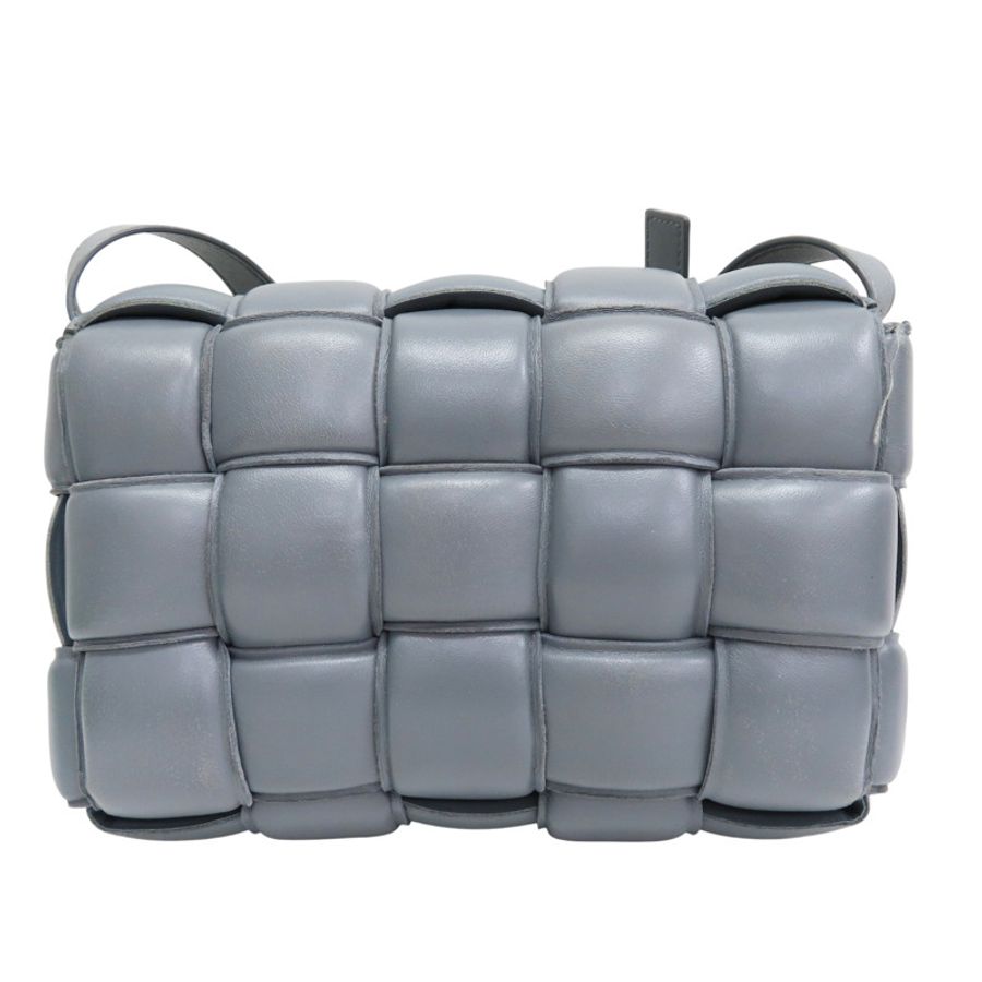 灰色 羊皮編織 Padded Cassette 枕頭包 肩背包【BOTTEGA VENETA BV 寶緹嘉】 717506-1