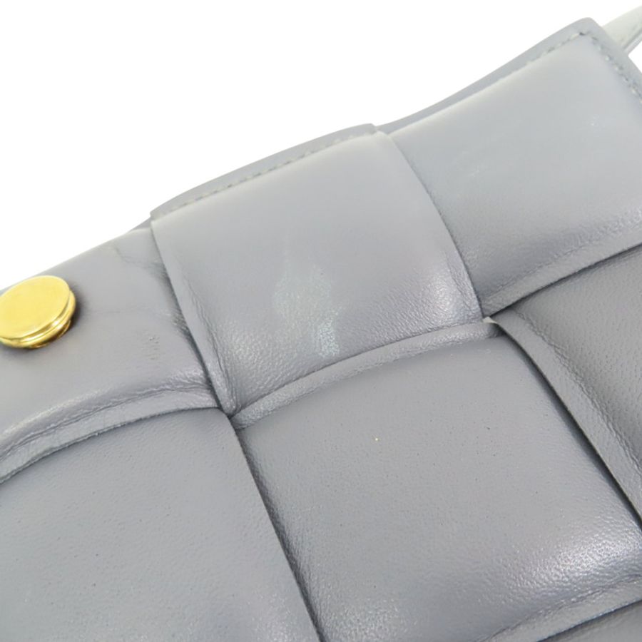 灰色 羊皮編織 Padded Cassette 枕頭包 肩背包【BOTTEGA VENETA BV 寶緹嘉】 717506-18