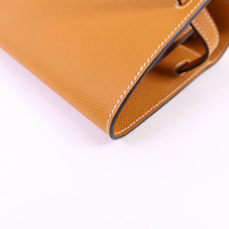 HERMES 【Hermes Fair】Epsom皮革Kelly To Go金扣肩背袋Toffee-9