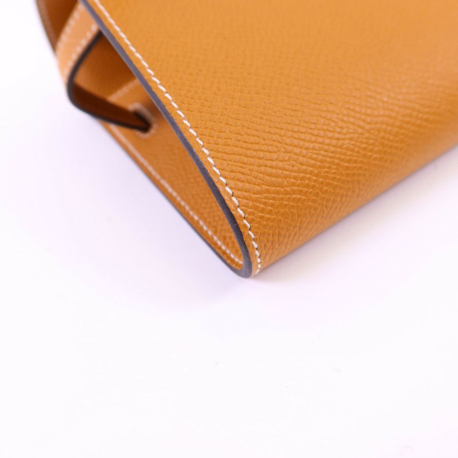 HERMES 【Hermes Fair】Epsom皮革Kelly To Go金扣肩背袋Toffee-10