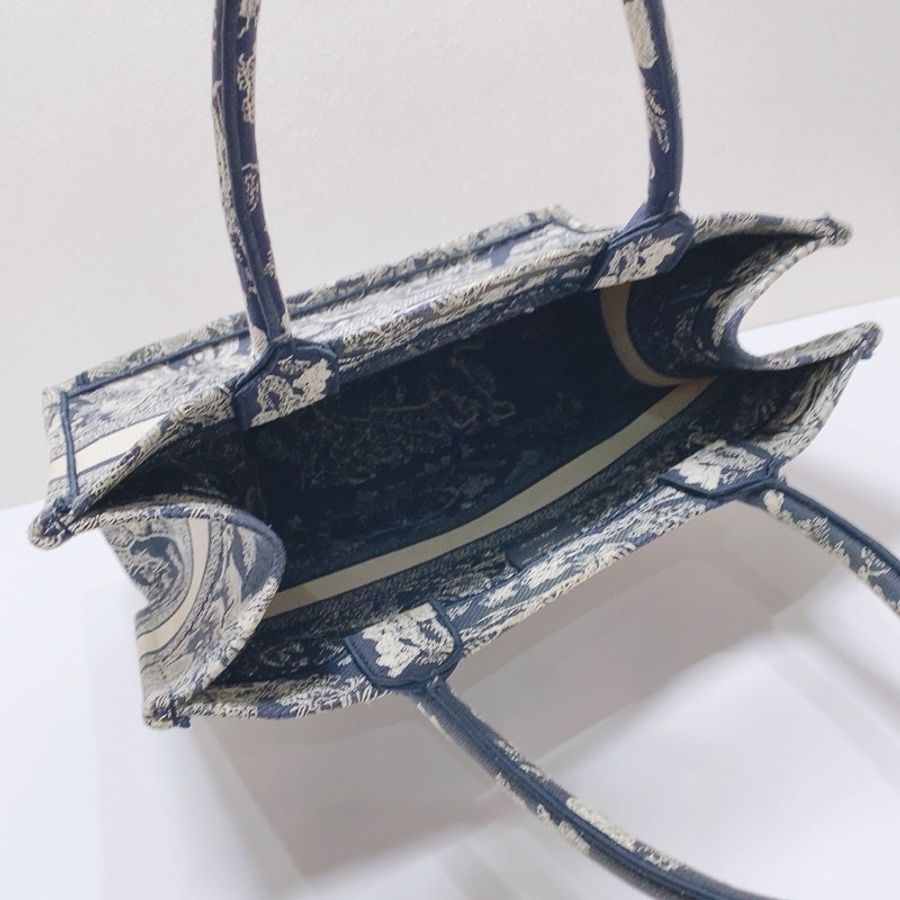 Dior book tote動物園 藍色刺繡藍色中號購物袋36x15x26 98新配件塵袋-2