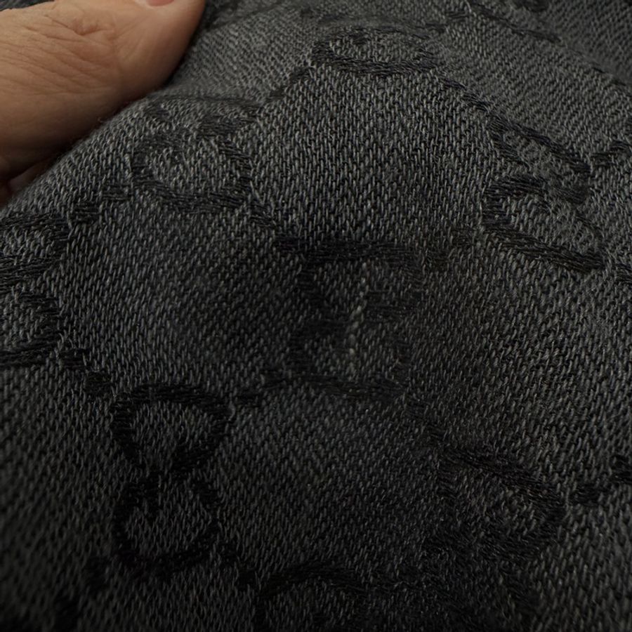 GUCCI 經典 GG 緹花 羊毛 蠶絲 混絲 直紋 雙色 流蘇 披肩 披巾 圍巾-30