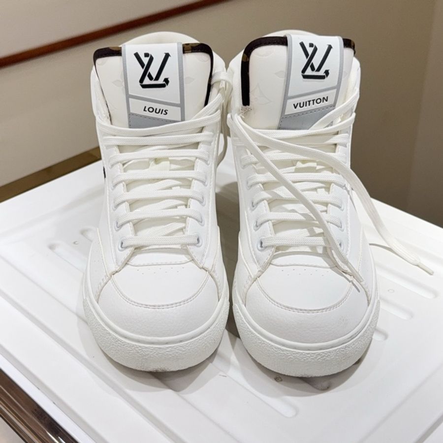 98新LV/路易威登 Charlie 圓頭系帶高幫時尚板鞋 尺碼 37.5碼-5