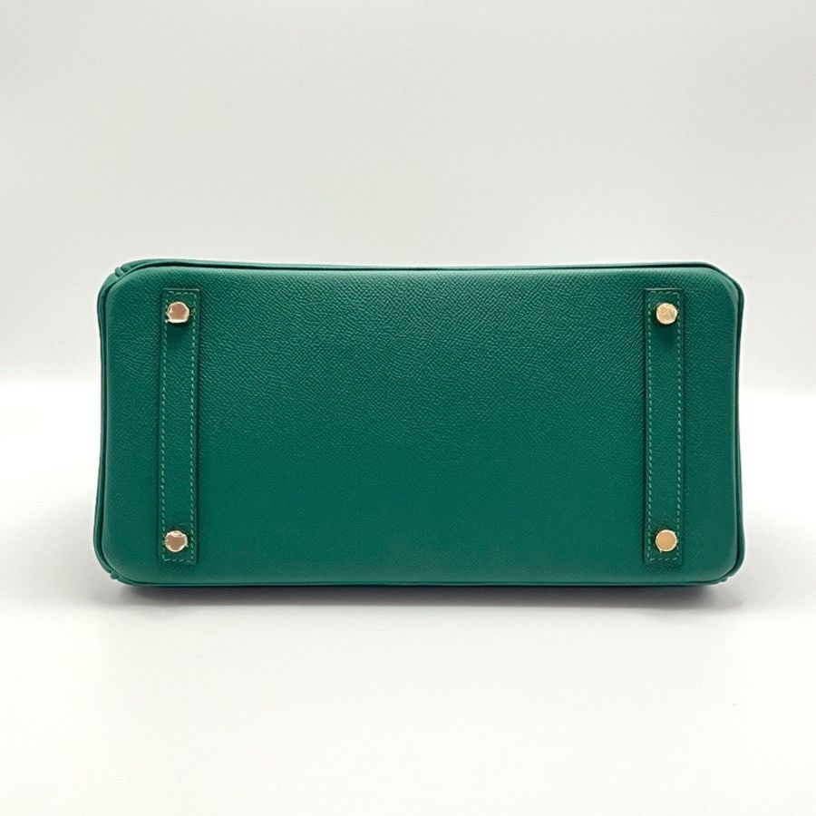 HERMES Birkin30維羅納綠金扣手提包30*24*17 99新配件盒子塵袋鎖鑰匙雨衣-4